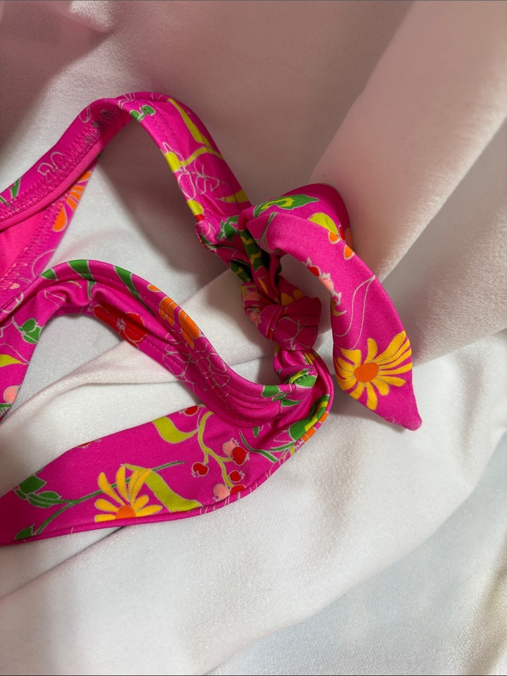 kate spade Pink flash Floral One-Piece lined flower & berries Swimsuit NWT M - Picture 5 of 14